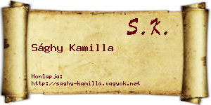 Sághy Kamilla névjegykártya