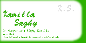 kamilla saghy business card